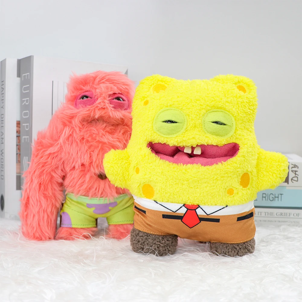 Original Fuggler Patrick Star‌ Plush Toys Ugly Monster Spongebob Squarepants Ugly Tooth Monster Stuffed Plushies Anime 22cm Gift