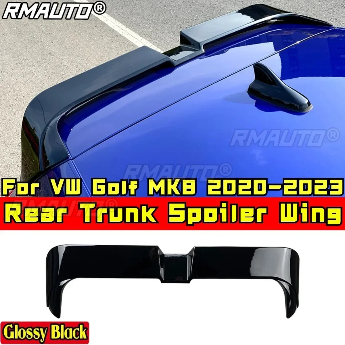 Golf MK8 Body Kit Rear Roof Spoiler Splitter Glossy Black Sport Style Roof Wing For VW Golf MK8 2020-2023 Car Accessories