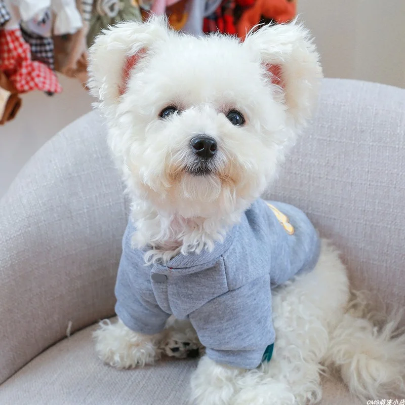 1PC Pet Clothing Spring and Autumn Workers Coat Gray Not Desiring to Work Suitable for Small and Medium sized Dogs