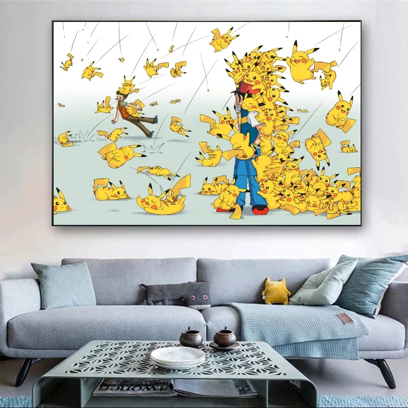 Japanese Manga Pokémon Pikachu Charizard Artwork Wall stickers poster wall decor Home Painting Decor christmas gift for children