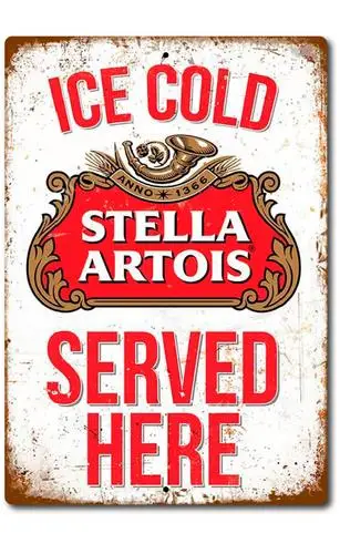 1m, vintage stella artois sinal de metal retro stella artois cerveja estanho sinal arte presente sinal