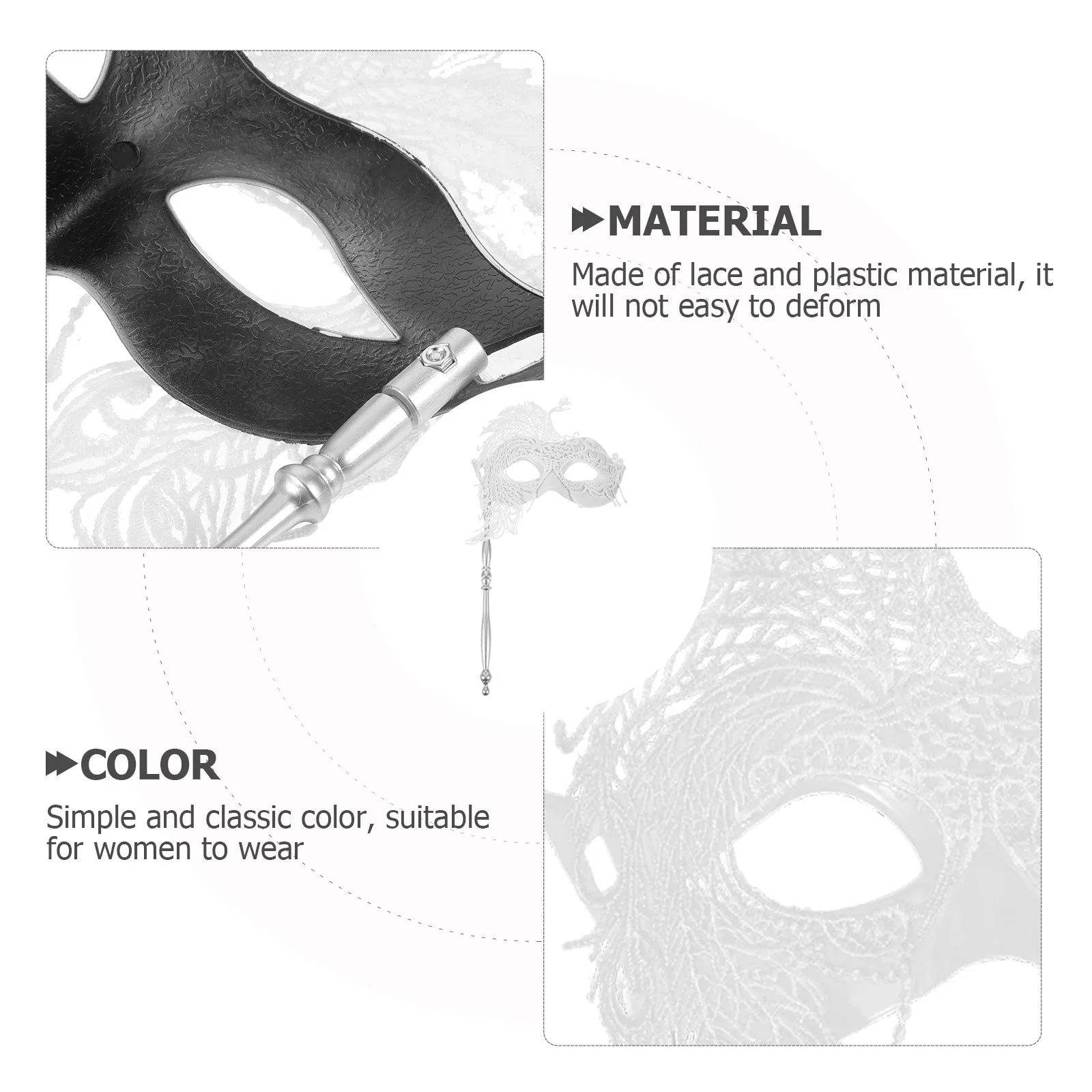 

Masquerade Mask with Stick for Women Elegant Lace Party Mask Prom Dancing Ball Event Fancy Dress Cosplay Gift Idea