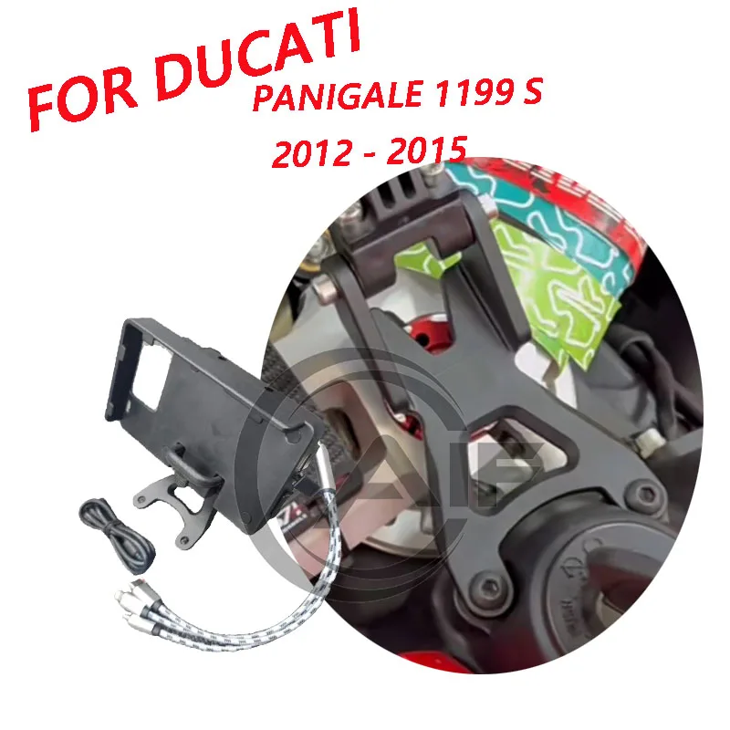 

USB mobile phone recorder fixed accessories motorcycle GPS navigation stand For DUCATI PANIGALE 1199 S 2012-2013-2014-2015