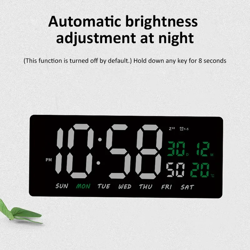 كبير LED منبه رقمي الوقت/التاريخ/أسبوع/عرض درجة الحرارة ثلاثة أجهزة الإنذار تعديل السطوع 12/24h ساعة التقويم الإلكترونية