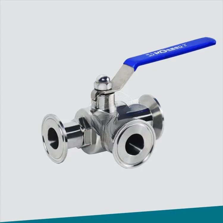 Sanitary manual clamp T-type three-way ball valve WQ84F-10P-25-50.5 clean and dust-free oil-free treatment