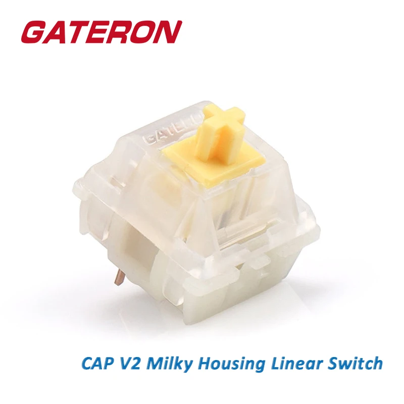 

GATERON CAP Milky Yellow Linear KS-25 5 Pin DIY Hotswap 35pcs Per Pack Gaming Mechanical Keyboard Switch