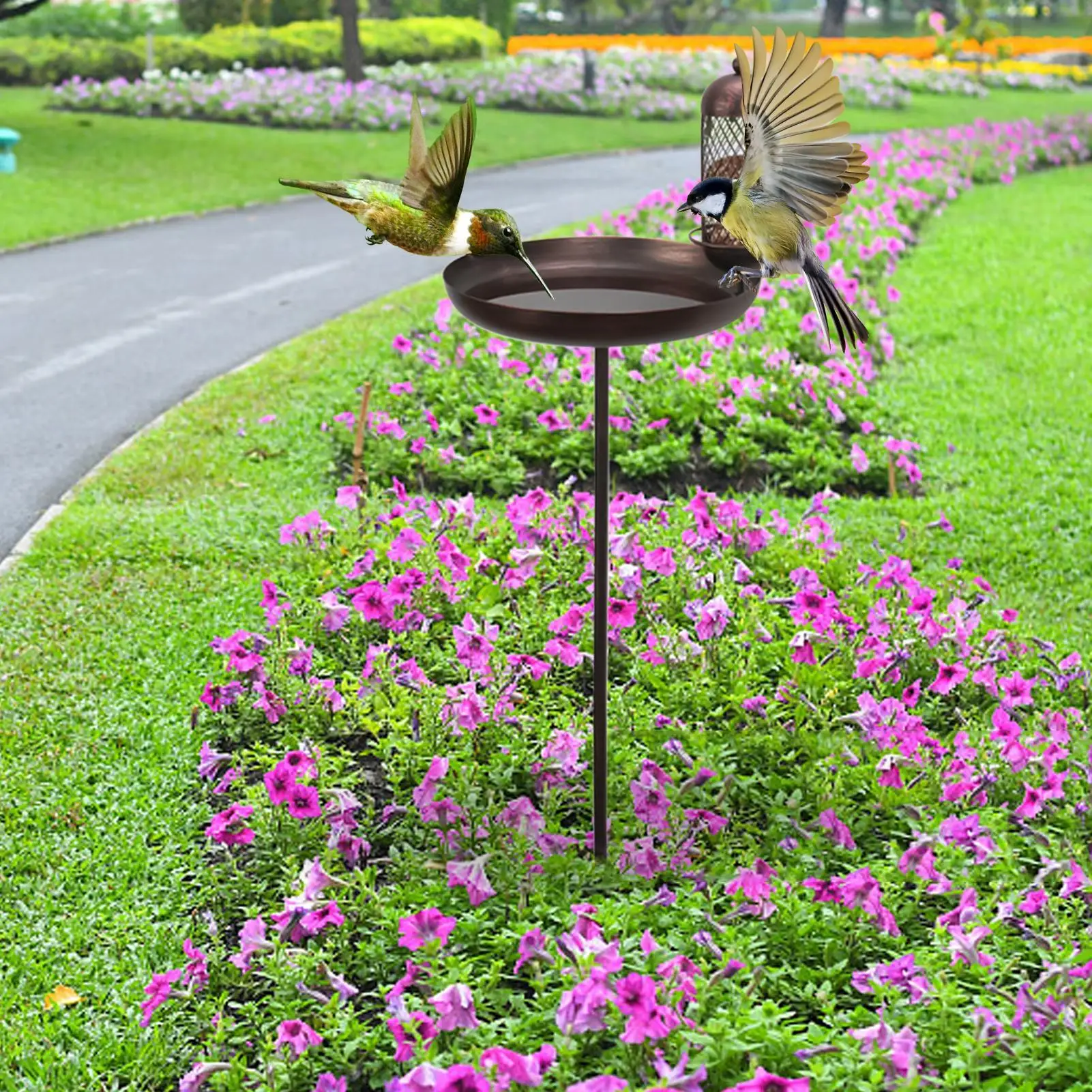 

Metal Bird Bath for Outside, Vintage Freestanding Birdbaths & Birdfeeder, Bird Bath for Outdoor Garden Patio Yard Lawn Decor