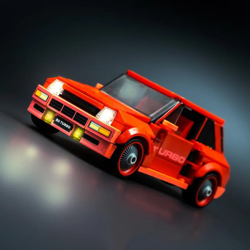 340-teiliges MOC-Set: Französische Hochleistungs-Hatchbacks der 1980er Jahre, 5 Turbo-Bausteine, Montage-Spielzeug, Geburtstagsgeschenk für Kinder – Detail 6