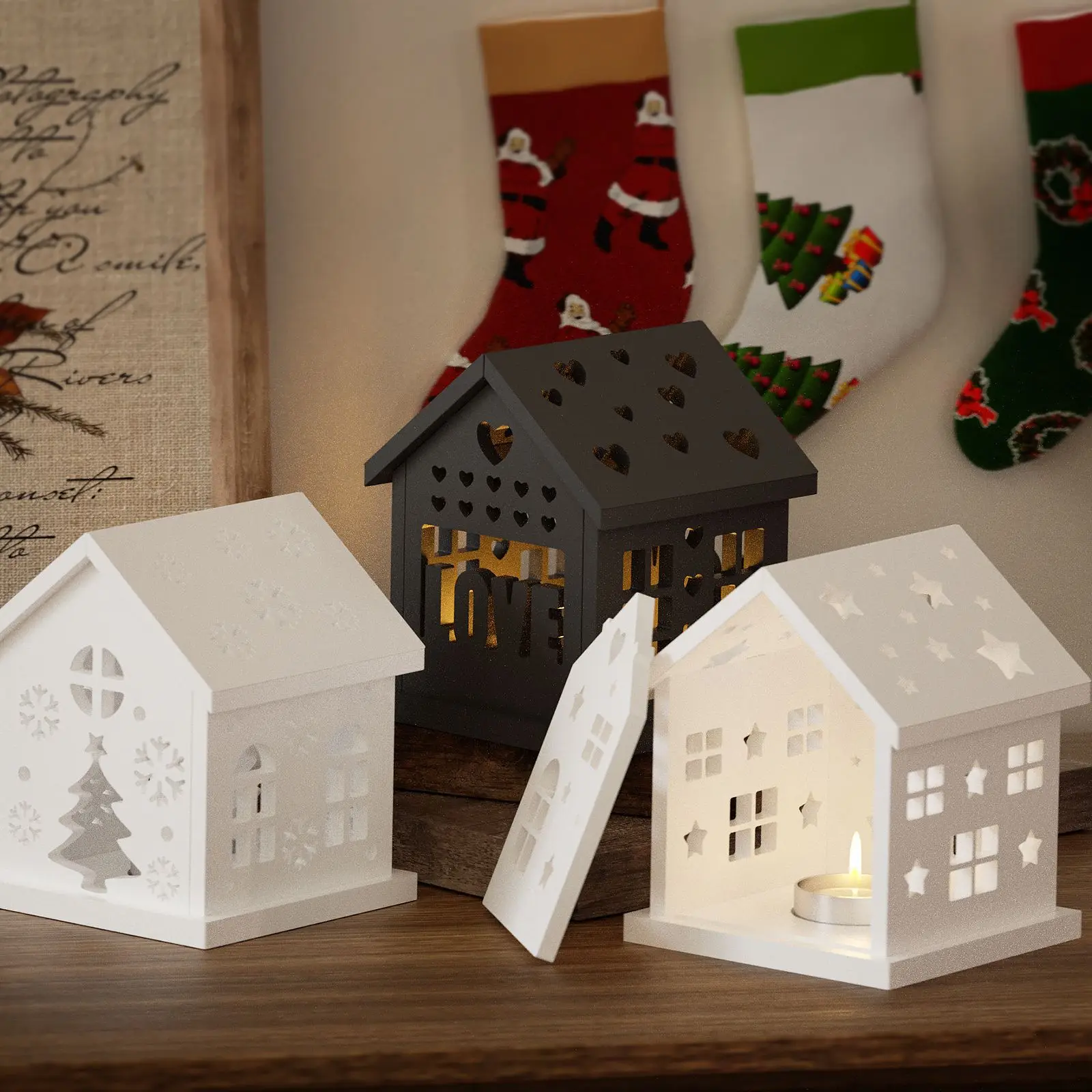 Stampo in silicone per candele di giunzione per casa di Natale fai-da-te per gesso Amore Decorazione domestica Stampo per stoccaggio artigianale in resina epossidica di cristallo