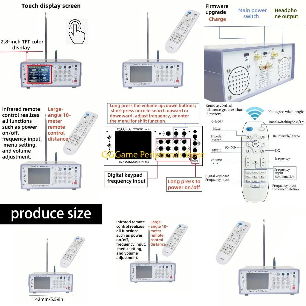 

U55B Professional Desktop Radio TEF6686 Chip Upgraded Indication Clearness Multiple Capacity Selection Approaches