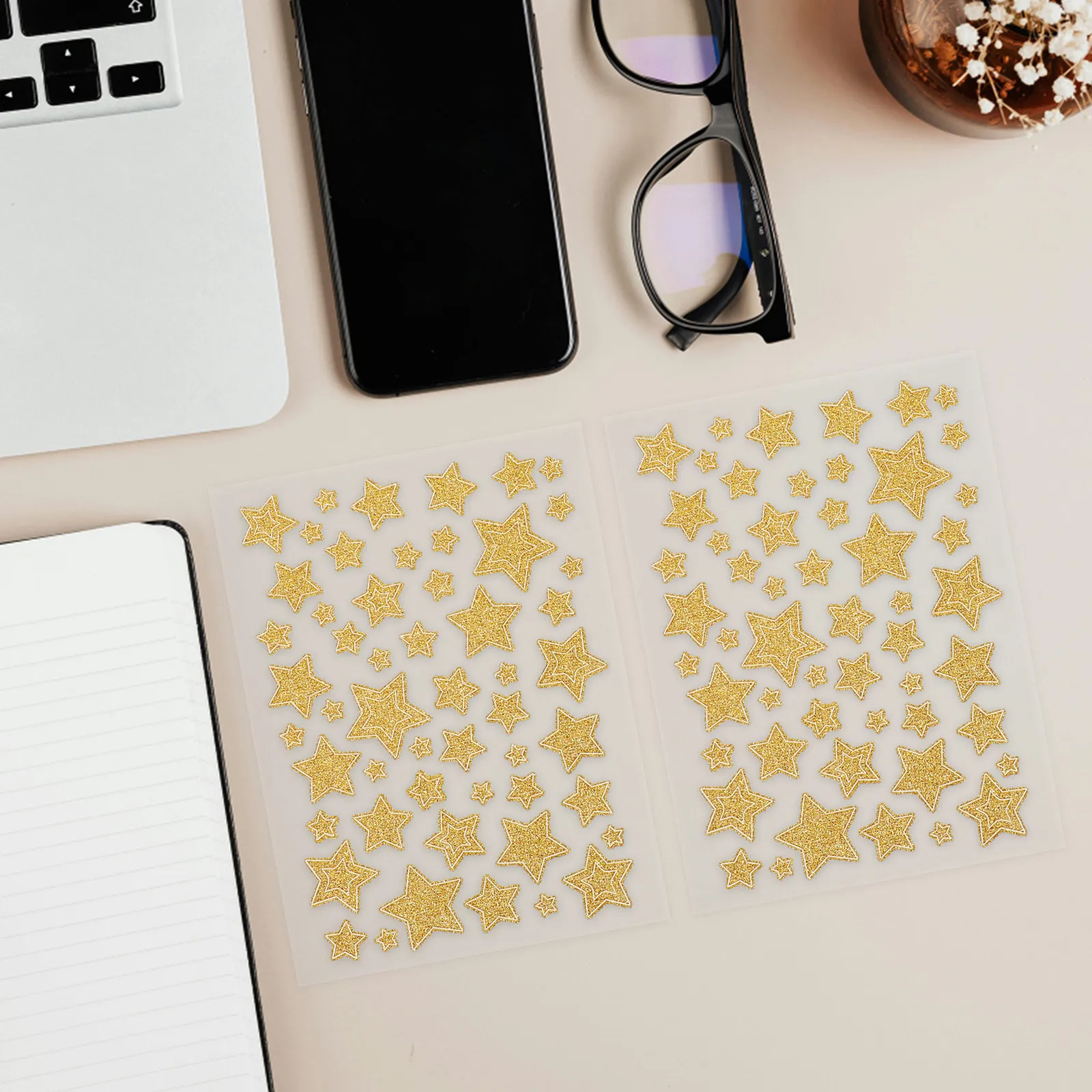 

10 Sheets Gold Star Reward Stickers Self-Adhesive Glitter Motivational Star Stickers for Kids Classroom Chore Charts Science