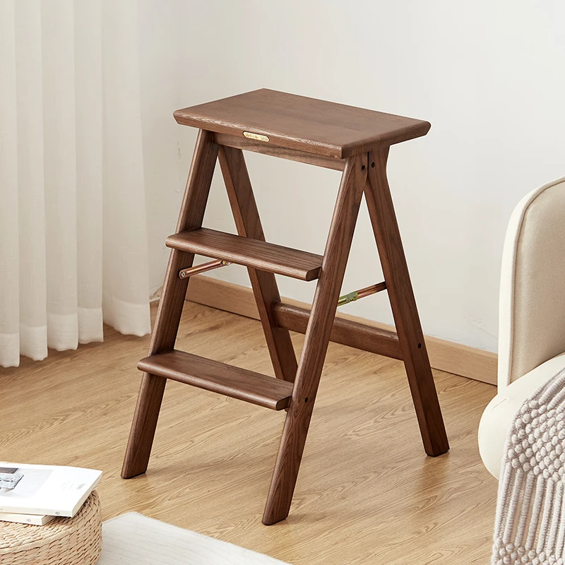 Solid wood ladder home folding stair chair all solid wood ladder chair multi-functional herringbone ladder dual-purpose stool st