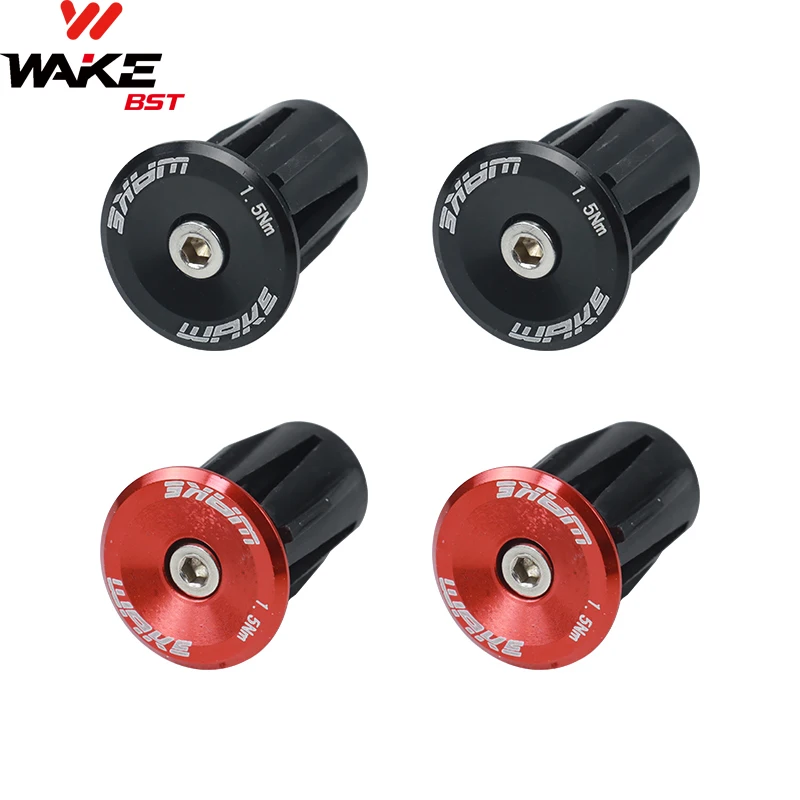 WAKE 2 Pair Bike Handlebar End Plugs Aluminum Alloy Mountain Road Bicycle Handlebar End Cap Cycling Handlebar Accessories Parts