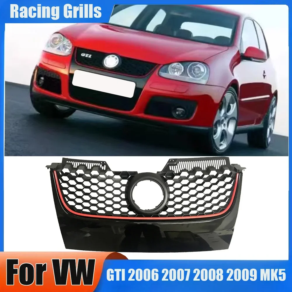 

Для Volkswagen MK5 GTI 2006 2007 2008 2009 Сотовая передняя решетка воздухозаборника, верхняя шестигранная сетка, накладка на решетку, комплект гоночных решеток