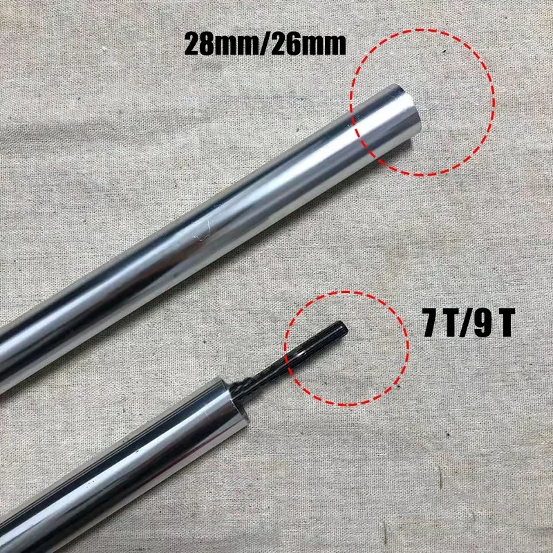 Imagem -06 - High Branches Chain Saw Extension Rod Conector Rápido Pole Brushcutter Peças de Reposição Alumínio 26 mm 28 mm Tubo Dentes Dentes 75cm
