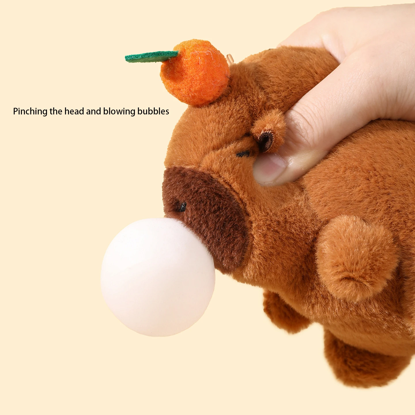 Urocza pluszowa zabawka wydra rzeczna dla niemowląt, antystresowa, dmuchająca bańki, potrząsająca się i wydająca dźwięki, zawieszka do kluczy na przyjęcie urodzinowe.