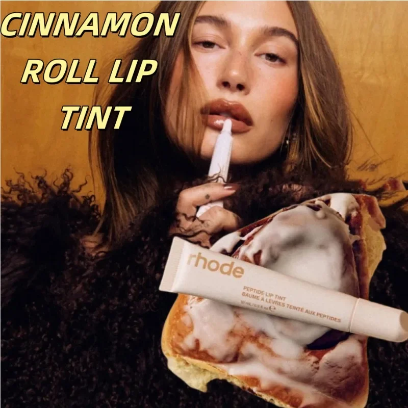 Rhode Cinnamon Roll Lip Tint Birthday Lip Gloss Plump Moisturizing Lip Glaze Essence Gel Oil Lipstick Mirror Lasting Makeup ins