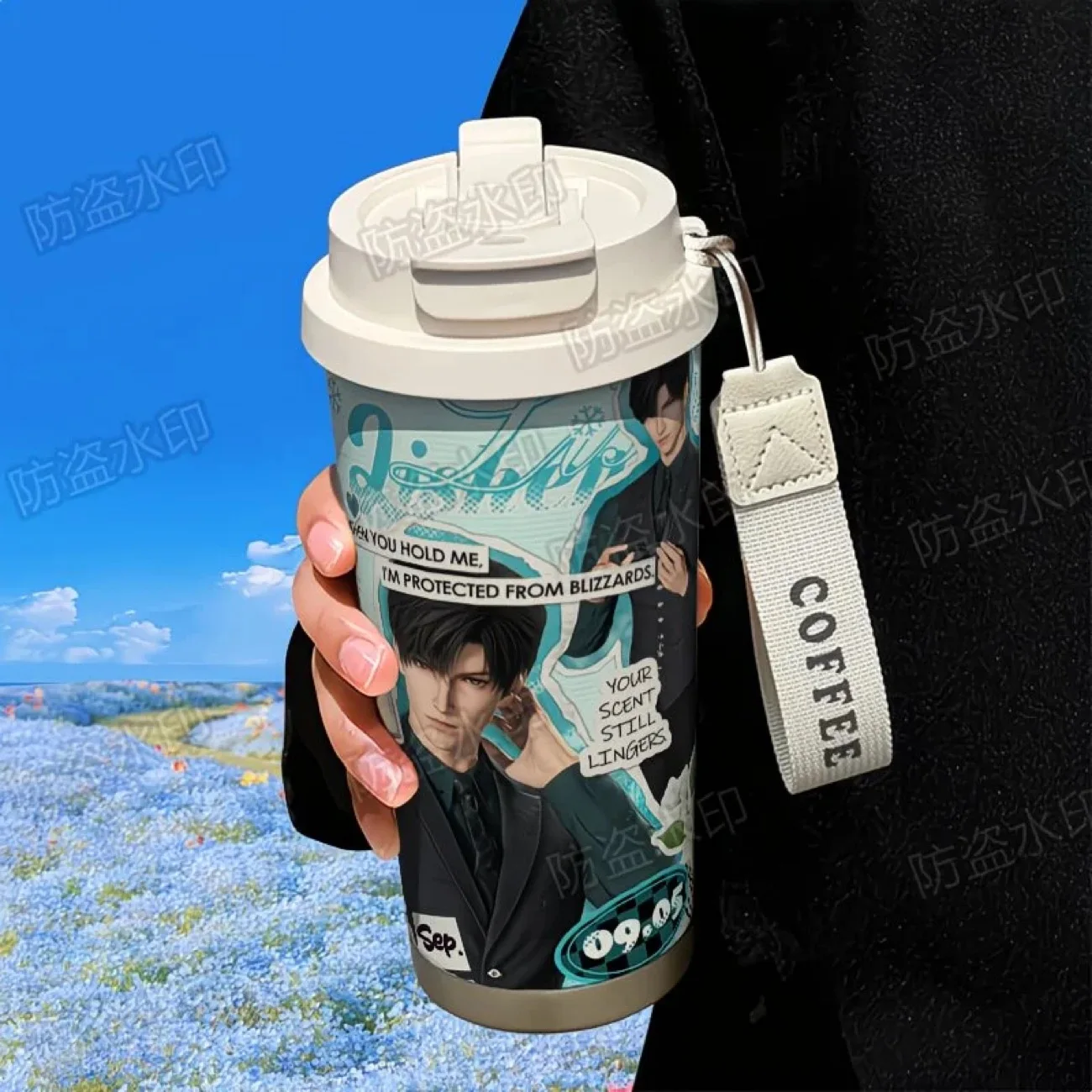 2026 New Love and Deep Space Zayne Sylus Cosplay Insulated Cup 316 Stainless Steel Straw Car Dual Drink Coffee Cup view 2