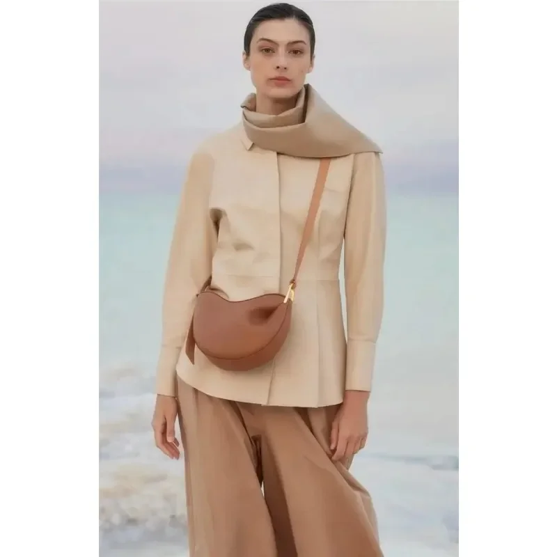 

Modern Luxury Retro Leather Hand-held Women's Crossbody Bag Y2K Small Single Strap Adjustable Fashionable Zipper Waterproof Bag