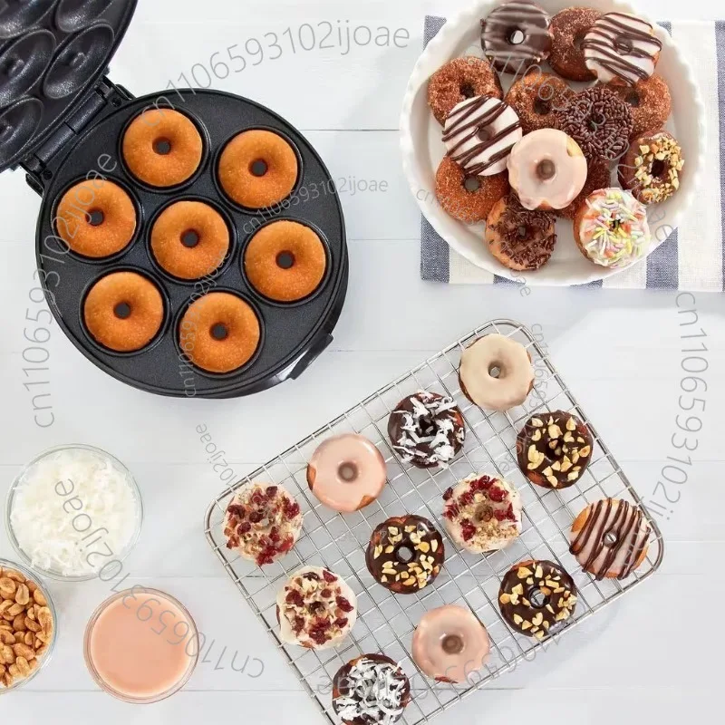 Electric Mini Waffle Maker - Iron body, can make 7 mini doughnuts or pancakes at a time