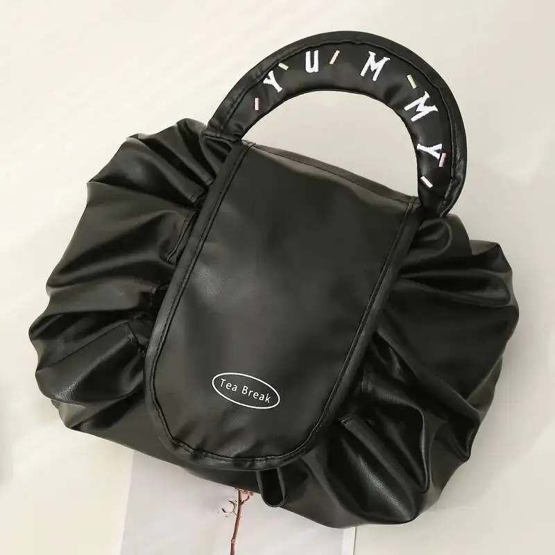 2025 أحدث ممتازة النمط الفرنسي الرباط إغلاق كسول حقيبة مستحضرات تجميل للنساء المحمولة سعة كبيرة حقيبة تخزين السفر #3