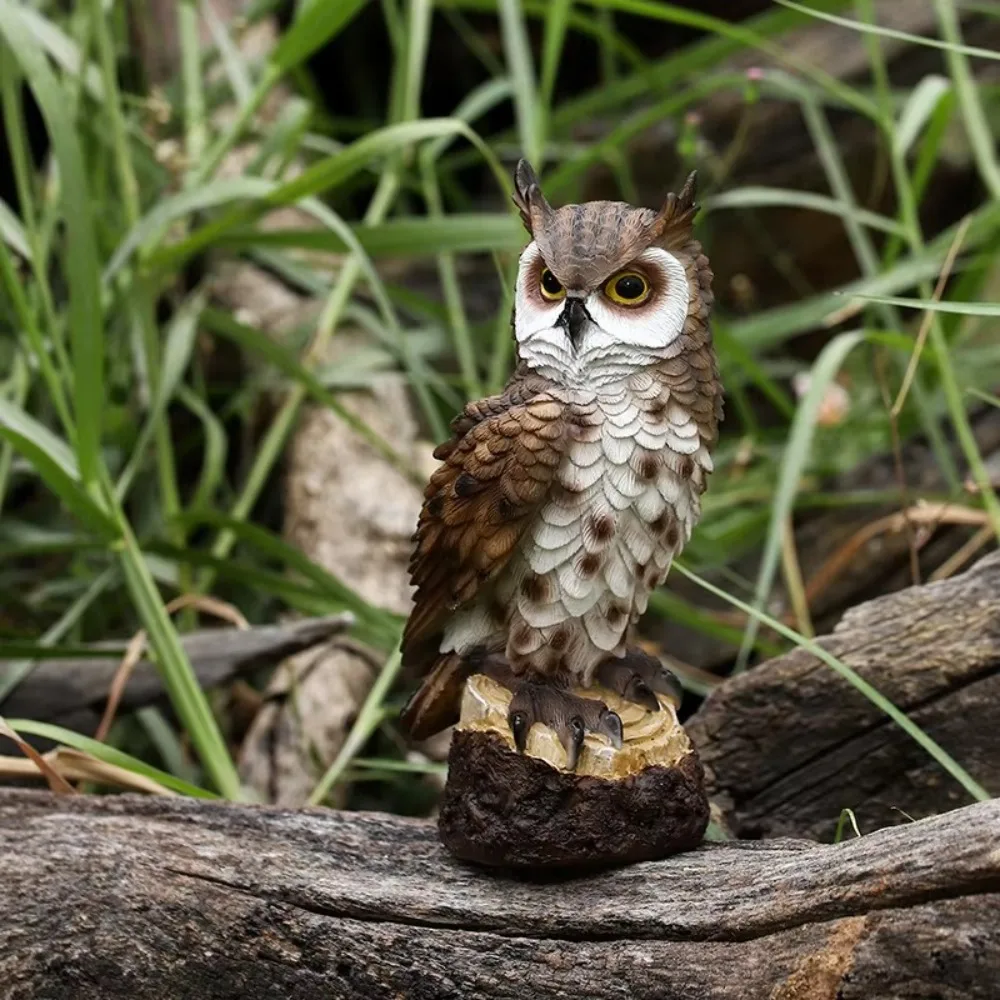 

Resin Fake Owl Statue Micro Landscape Statue Garden Park Ornament Garden Ornament Owl Bird decoration Simulation