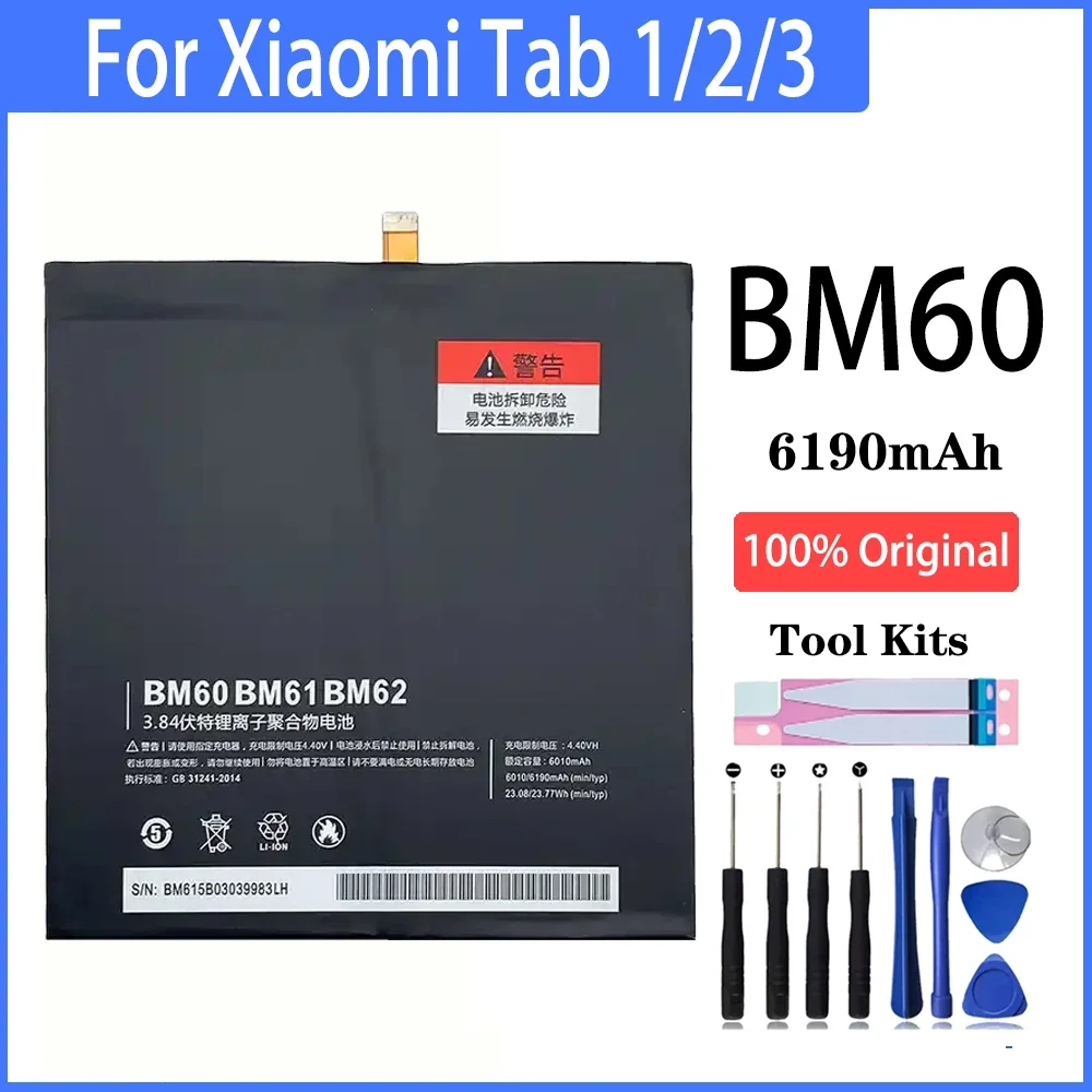 New 100% Orginal Tablet Battery BM60 BM61 BM62 BN60 BN80 For Xiaomi Pad 1 2 3 4 Plus Mipad 1 2 3 4 5 Mipad3 Mipad4