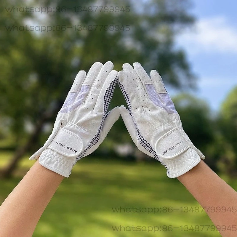 Korean Version  Leaf Flower Golf Gloves Women's Breathable Non-slip Single-pair Hand Wear-resistant Hand Protection Golf Gloves