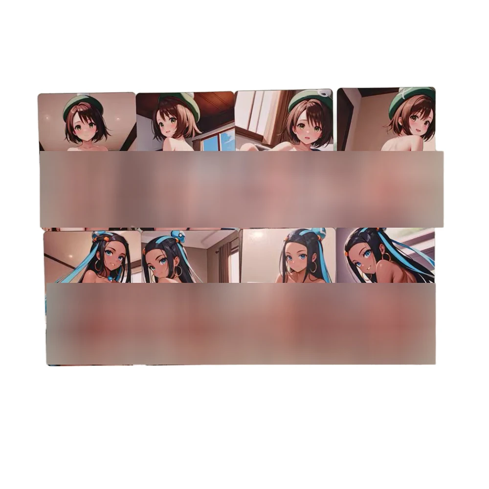

8Pcs/set Pocket Monsters Sexy Trainer Card ACG No Mosaic Cartoon DIY Cards Boy Animation Collection Card 18+