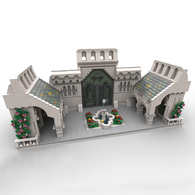 Magische ringen Moc Bouwstenen Gondor Palace Binnenplaats Modelbouwtechnologie Modulair blok DIY Kerstspeelgoed Vakantiecadeaus