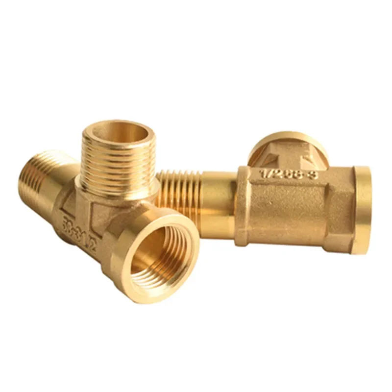 

All copper 1/2 extension tee joint internal and external thread three external thread internal and external thread extension