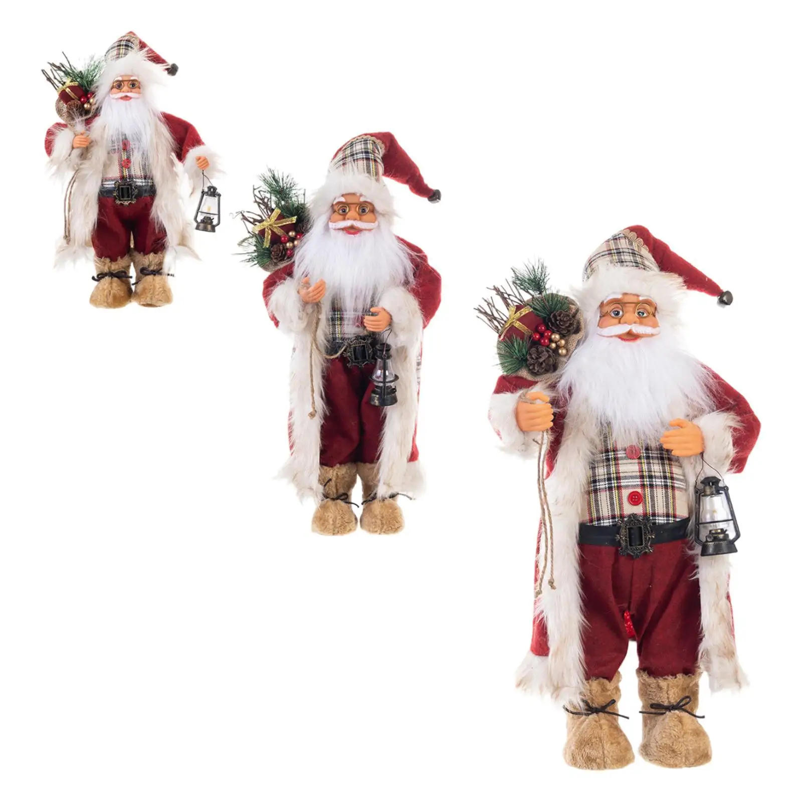 Santa Claus Figurine Xmas Ornament Present Santa Claus Doll Christmas Figure for