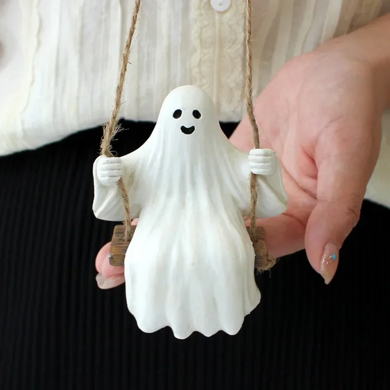 

Halloween mini Resin to swing ghost Pendant Crafts Decoration Skeleton Desktop Small Ornaments home decoration accessories