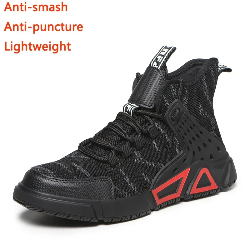 

2023 New Zapatos De Seguridad High Top Safety Shoes Oil And Non-slip Outdoor Anti-smashing Anti-piercing Working Sneakers