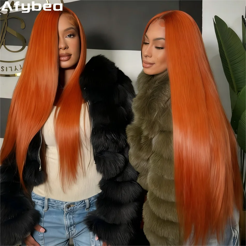 

Парик из натуральных волос Ginger, плотность 250%, 13x6 HD, с прямым кружевным фронтом, окрашенный, 30-36 дюймов, предварительно прорезанный, предварительно осветленный