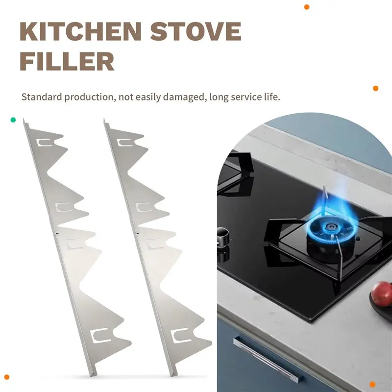 A20F-2 Pair Stainless Steel Stove Covers, Stove Filler, Stove Guard For Kitchen Oven Counter Side Covers, Range Trim Kit