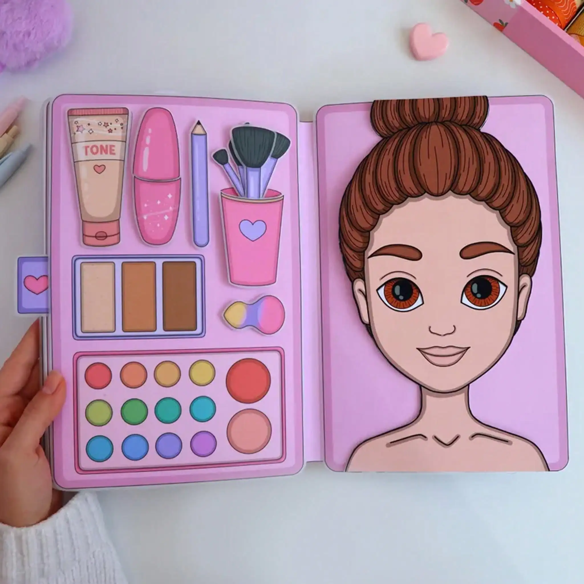 Ballet Studio Children's Quiet Book Interactive Dance Album, Ballet Craft Activity Dress-Up and Makeup Play, Handmade Set