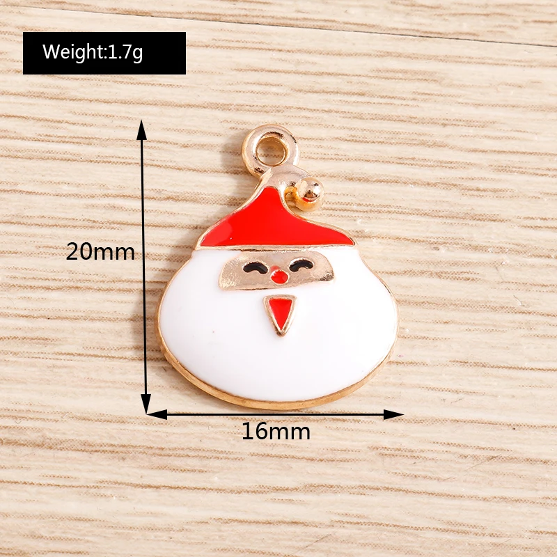 Tusember 20 Stück Niedliche Weihnachtsanhänger Weihnachtsbaum Hirsch Glocke Weihnachtsmann Anhänger für Schmuckherstellung Ohrringe Halskette Geschenke – Detail 14