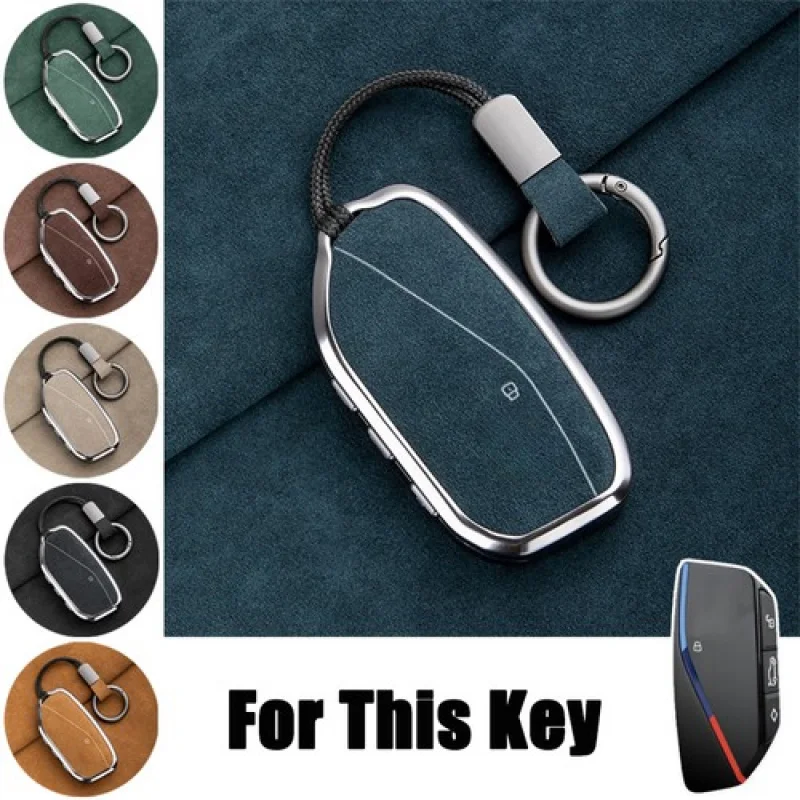 

A + замшевый кожаный чехол для ключей из цинкового сплава для BMW G07 7 серии I7 X7 IX XM