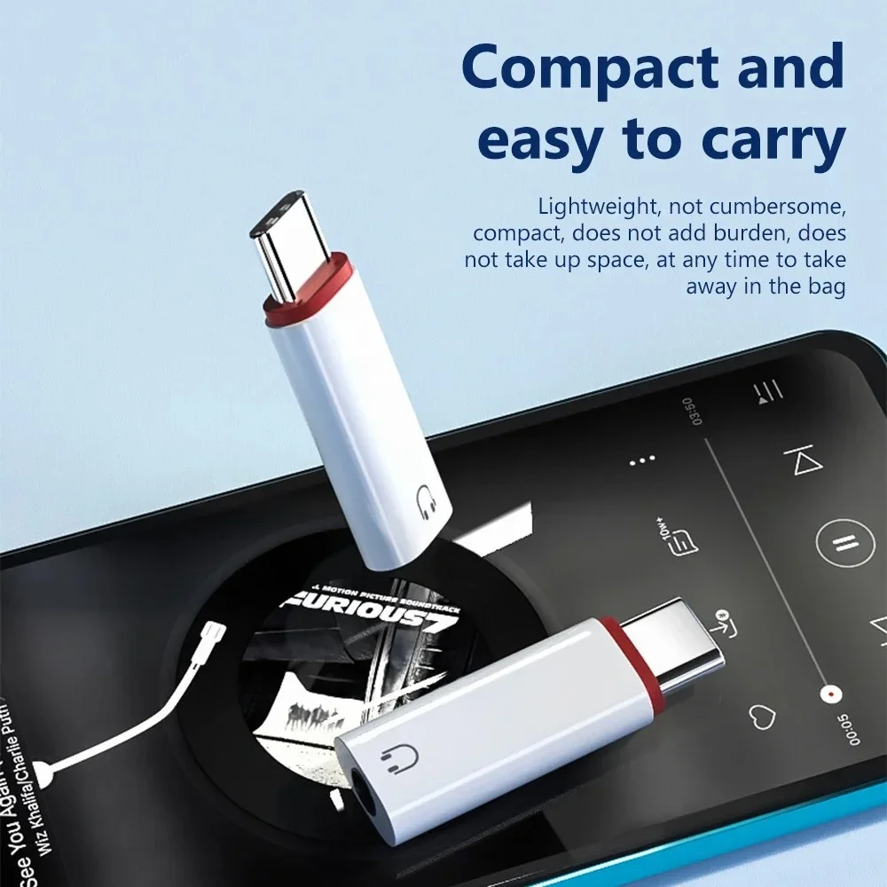 USB C إلى 3.5 مللي متر سماعة محول 3.5 مللي متر جاك نوع C محول صوت آيفون 15 سامسونج شاومي هواوي سماعة موصل الصوت