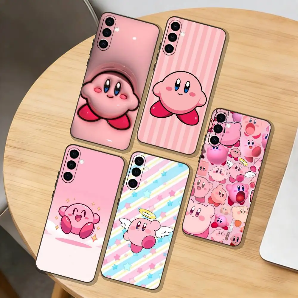 

Cartoon Pink K-Kirbys-KK Phone Case For Samsung Galaxy A73,A72,A71,A70,A53,A52,A51,Others Soft Black Cover