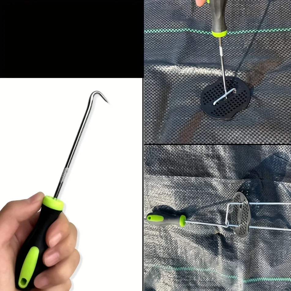 U-Shaped Ground Nail Remover Hook for Garden Cracks and Paving Gaps - Metal Material