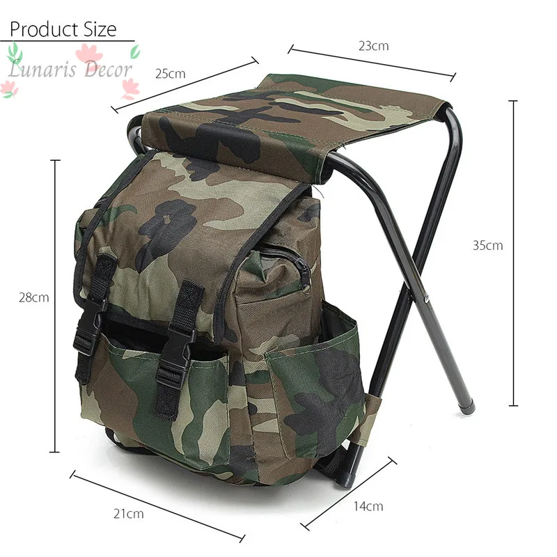 Outdoor camouflage folding chair fishing chair, folding portable chair fishing stool, large capacity sketching