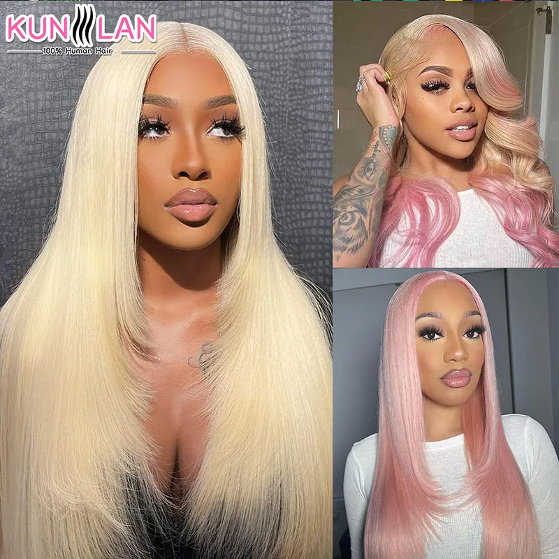 613 Honey Blonde 13x6 HD Transparent Lace Front Human Hair Wigs For Women 30 36 Inch Straight 13x4 Lace Frontal Wig Hd Lace Wigs