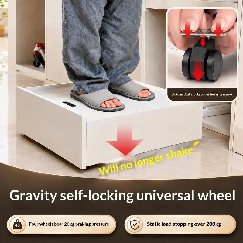 Gravity Self Locking Caster Wheels Auto Lock Under Load 400LBS Load Capacity For Home Furniture Storage Box Moving Organization - view 6