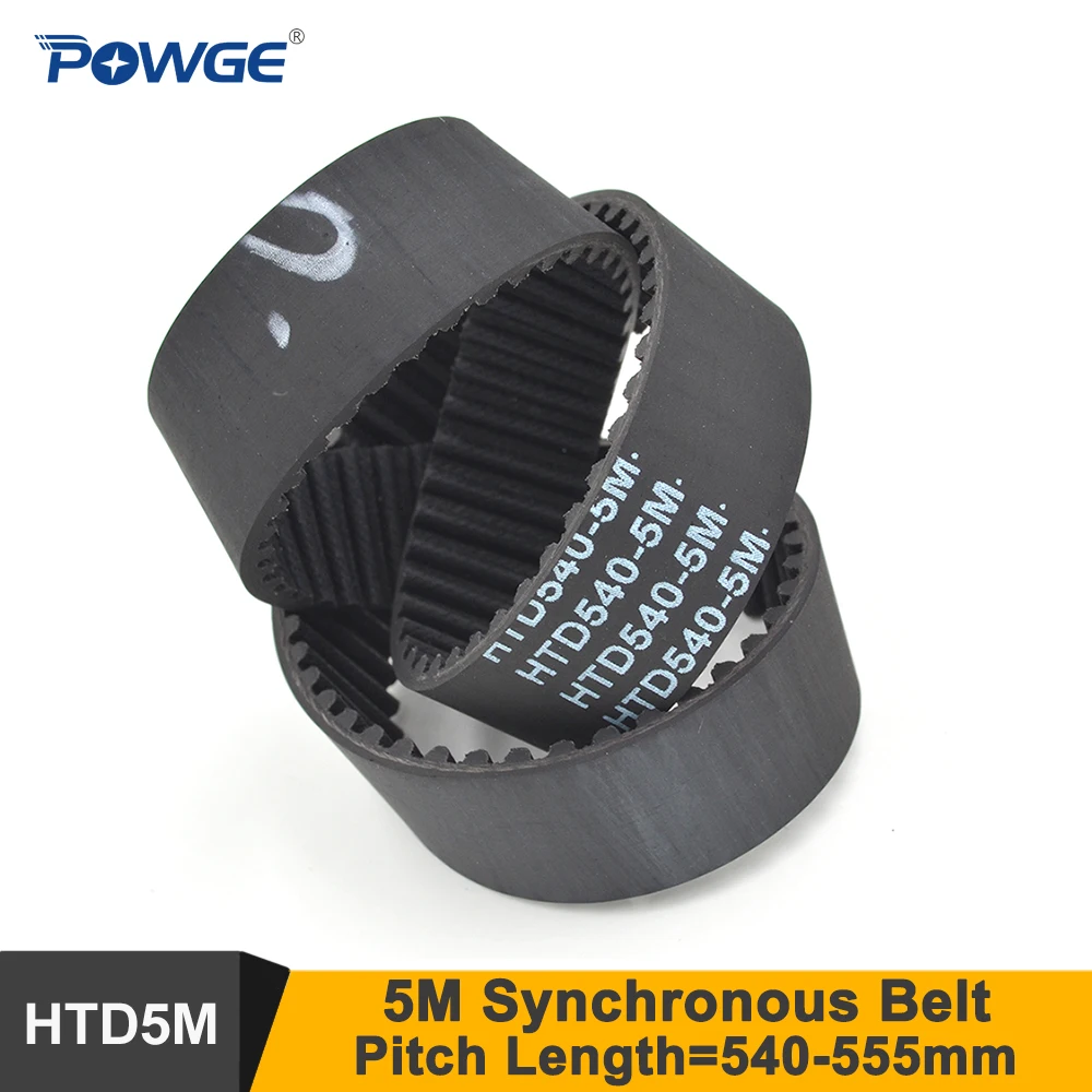 

POWGE 540/545/550/555 5M Synchronous Belt Teeth=108/109/110/111 W=12/15/20mm HTD5M Closed-Loop Timing Belt Pulley 540-5M 550-5M
