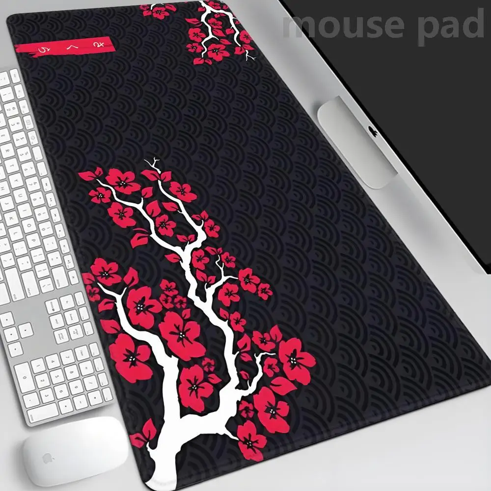 

Large Sakura White and Purple Mouse Mats Gaming Mousepad Big Gamer Desk Mat 40x90cm Rubber Keyboard Mats Deskmat Best Mouse Pad