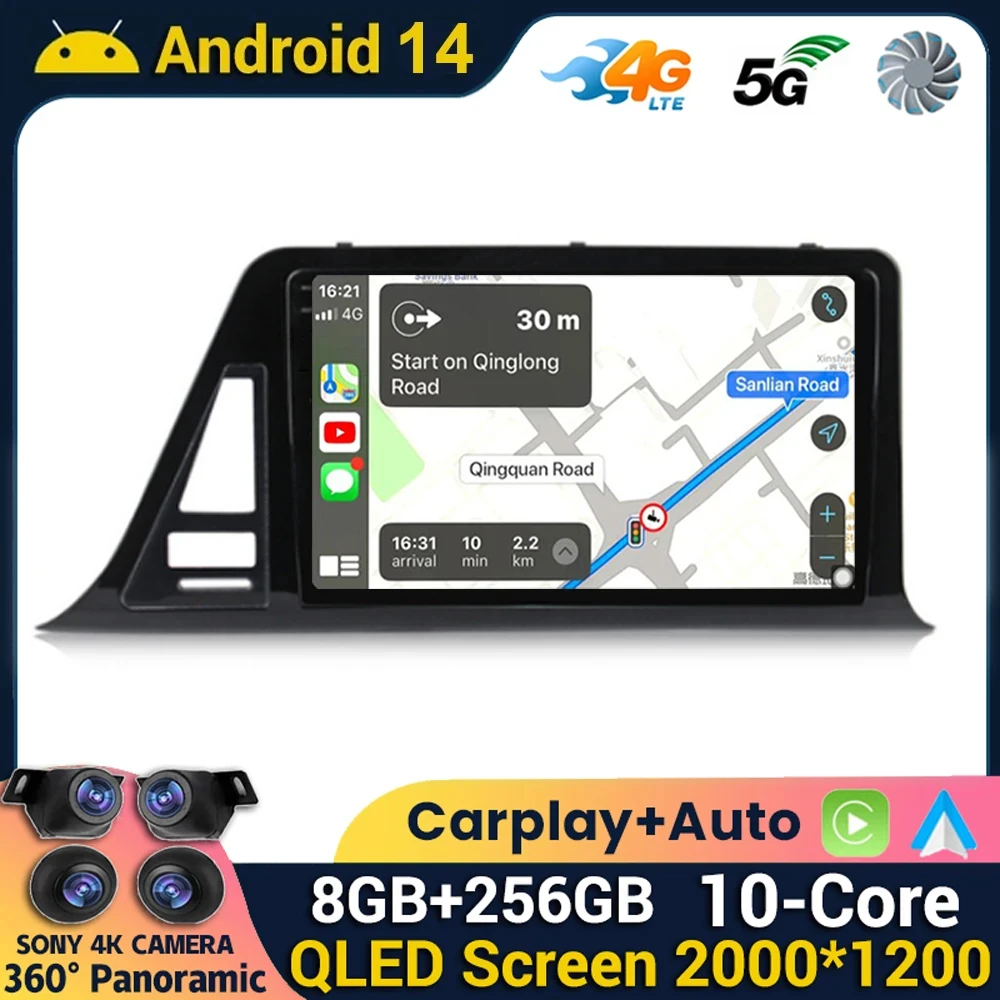 Android 13 Carplay Auto Car Radio For Toyota C-HR CHR 2016 - 2020 Right Hand Driver RHD Multimedia Video Player Navigation GPS