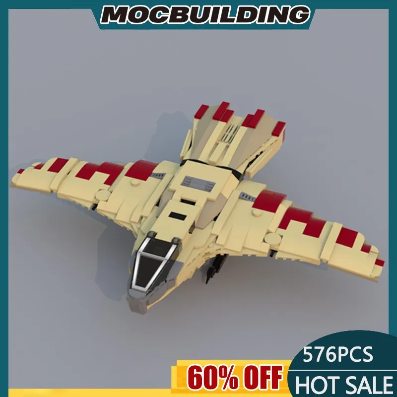 

Hawked Fighter Warhawk Starfighter Модель MOC Строительные блоки DIY Сборка Кирпичи Креативный дисплей Коллекция игрушек Подарки 576 шт.