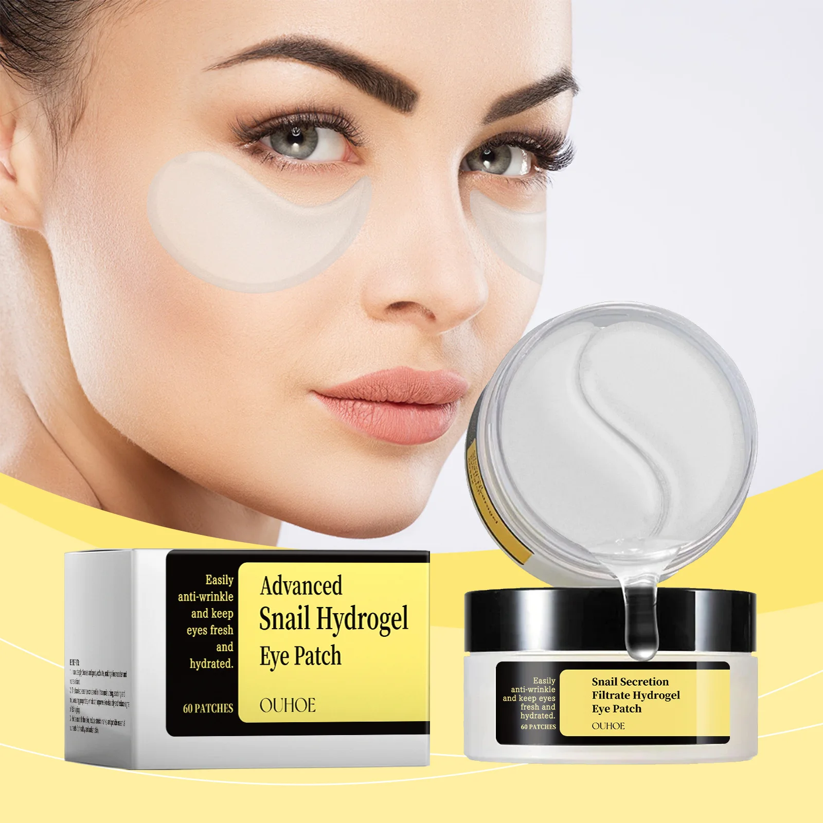 Mascarilla de ojos líquida original de Caracol, mascarilla hidratante para la piel de los ojos, reafirmante, rejuvenecedora de la piel, antiarrugas